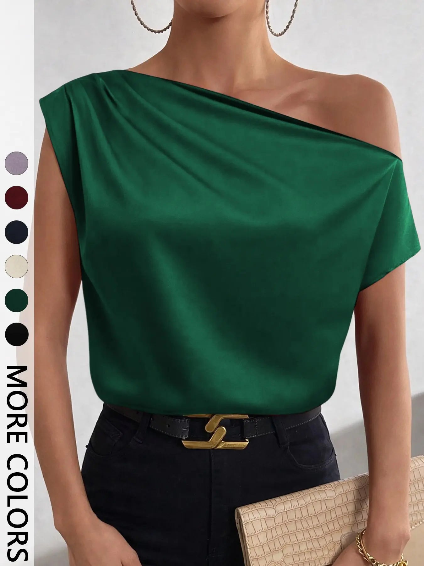 Elevate Your Wardrobe with Our Chic Women's Asymmetrical One Shoulder Blouse - Perfect for All Seasons!