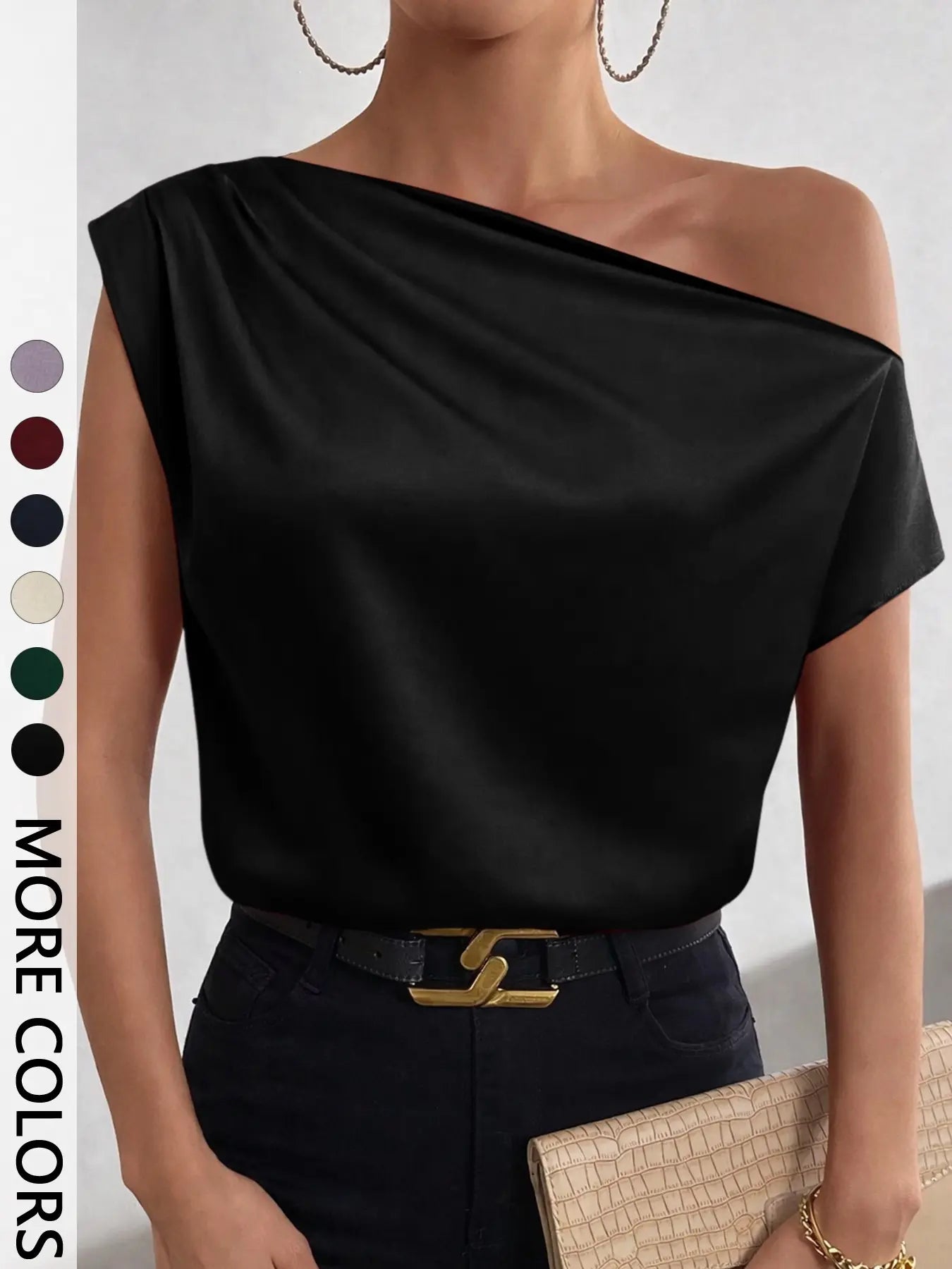 Elevate Your Wardrobe with Our Chic Women's Asymmetrical One Shoulder Blouse - Perfect for All Seasons!