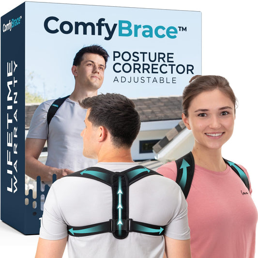 Adjustable Posture Corrector and Back Support for Men and Women - Breathable Design for Mid and Upper Spine Alignment, Neck, Shoulder, Clavicle, and Back Pain Relief