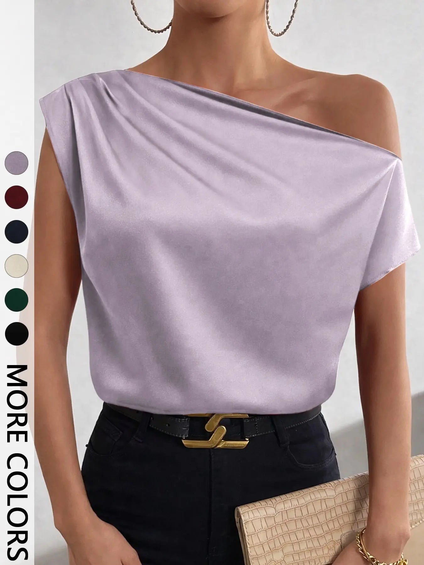 Elevate Your Wardrobe with Our Chic Women's Asymmetrical One Shoulder Blouse - Perfect for All Seasons!