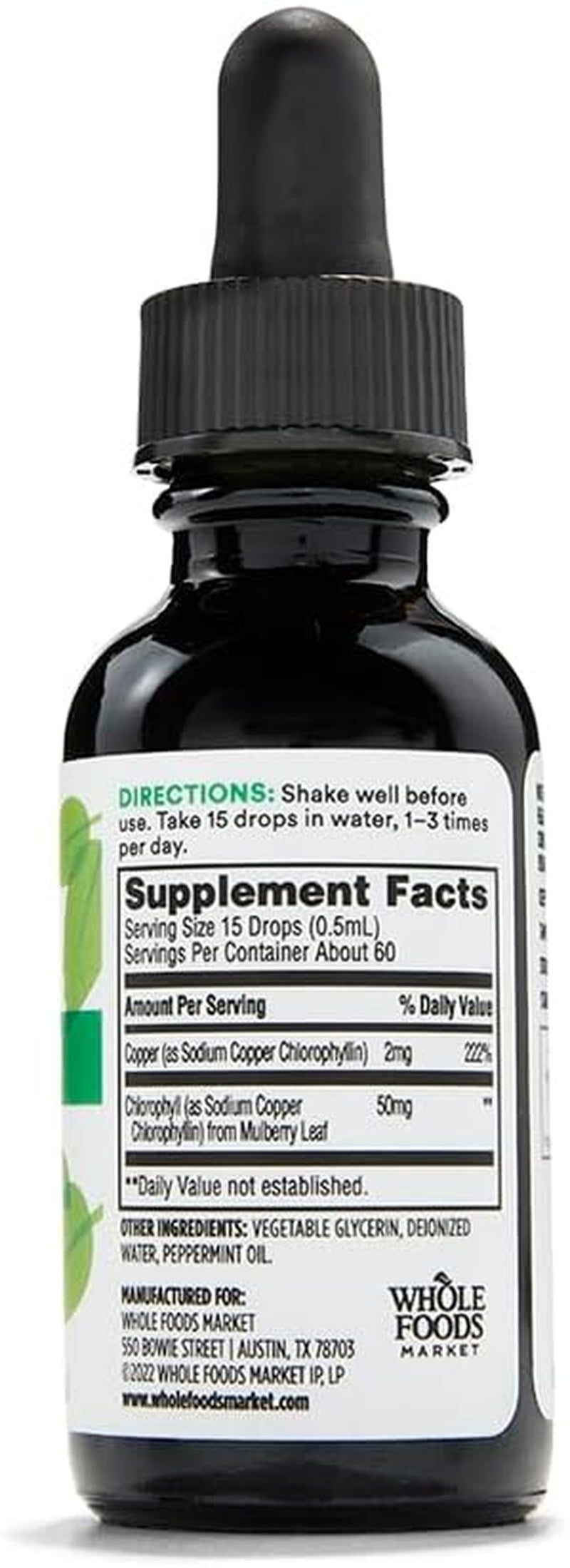 , Liquid Concentrate Chlorophyll, Peppermint Flavor, 1 Fl Oz