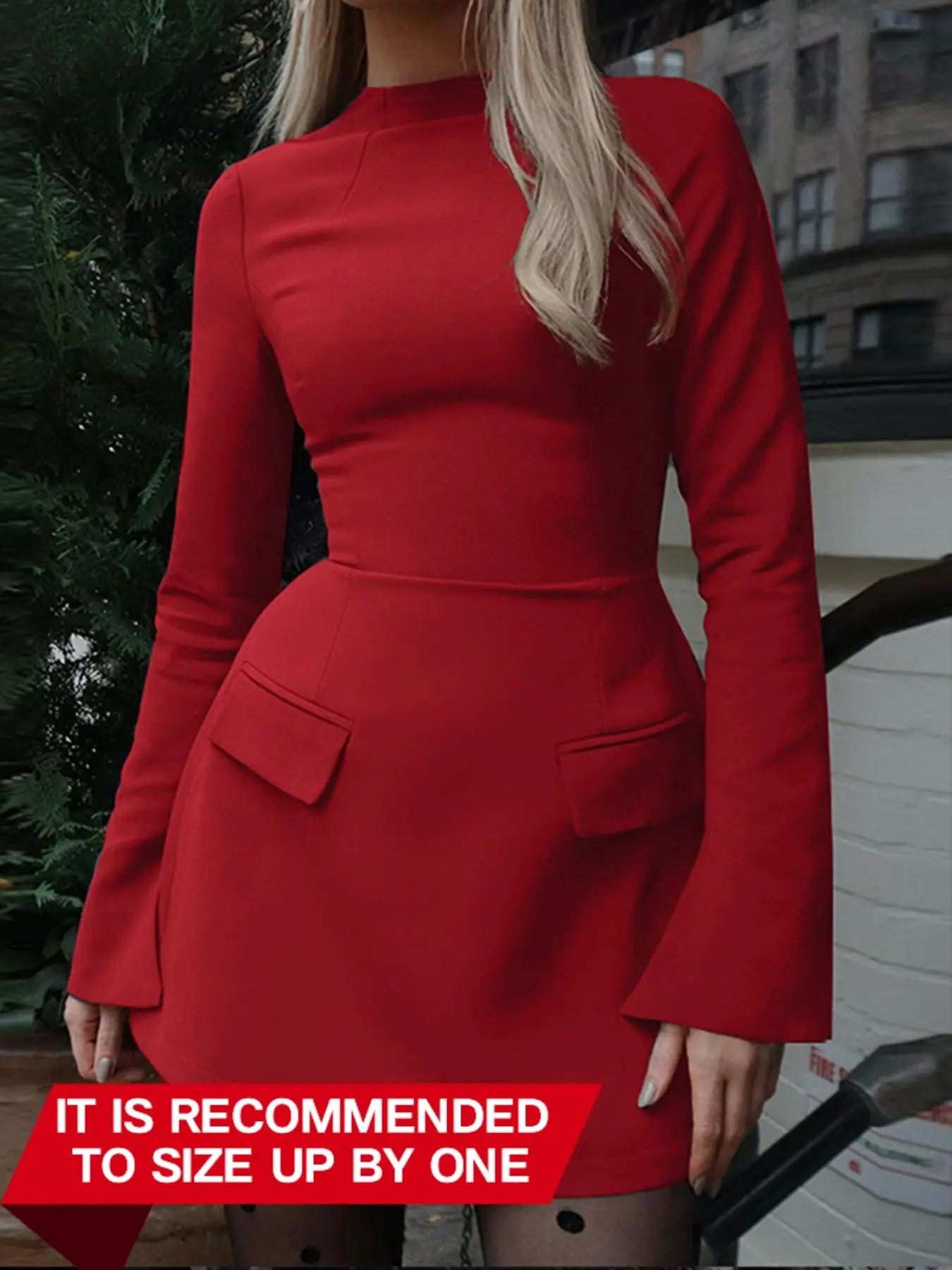 Elevate Your Style with Our Women's Elegant Crew Neck Long Sleeve Bodycon Dress - Perfect for Spring and Fall!