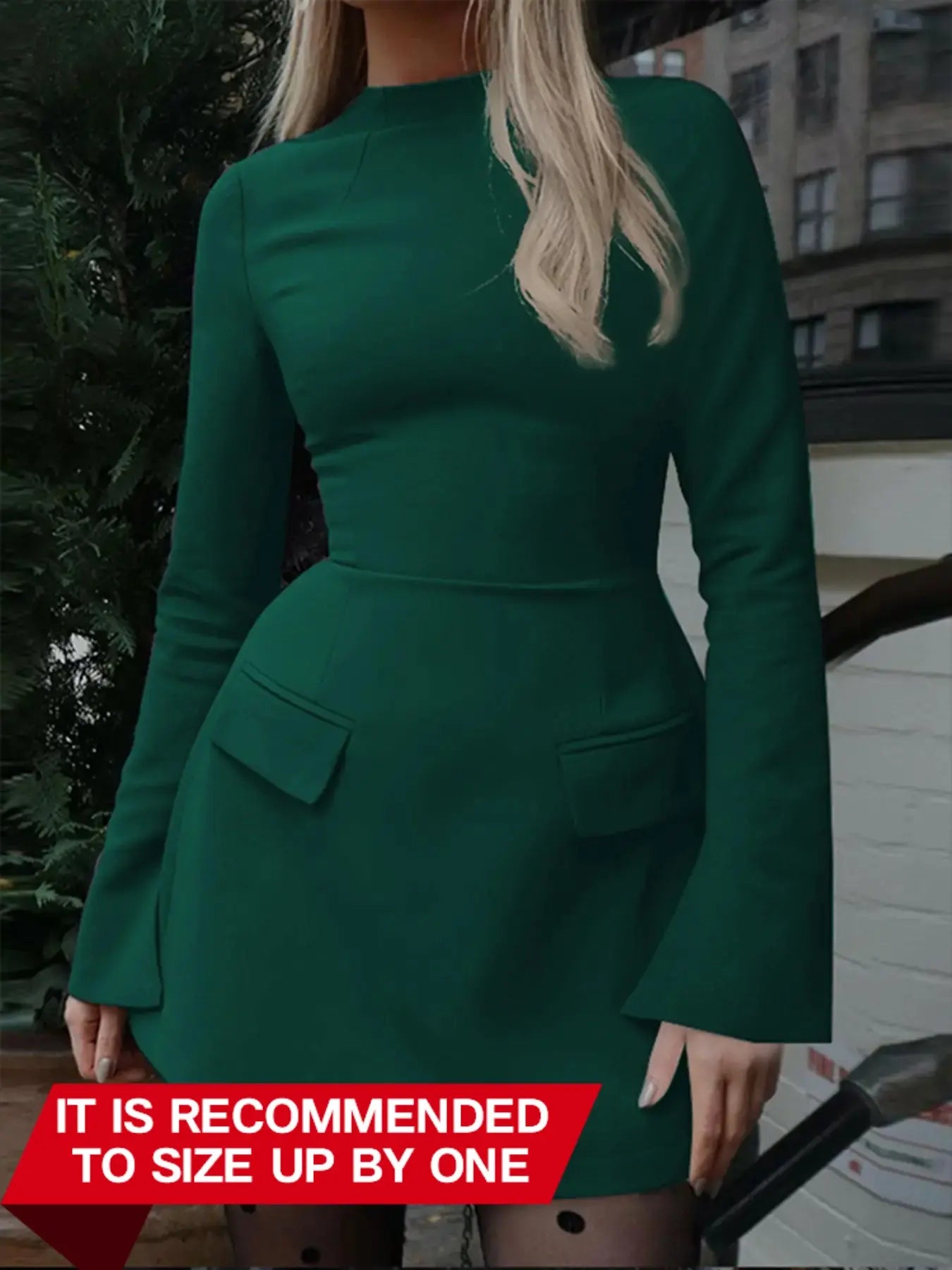 Elevate Your Style with Our Women's Elegant Crew Neck Long Sleeve Bodycon Dress - Perfect for Spring and Fall!