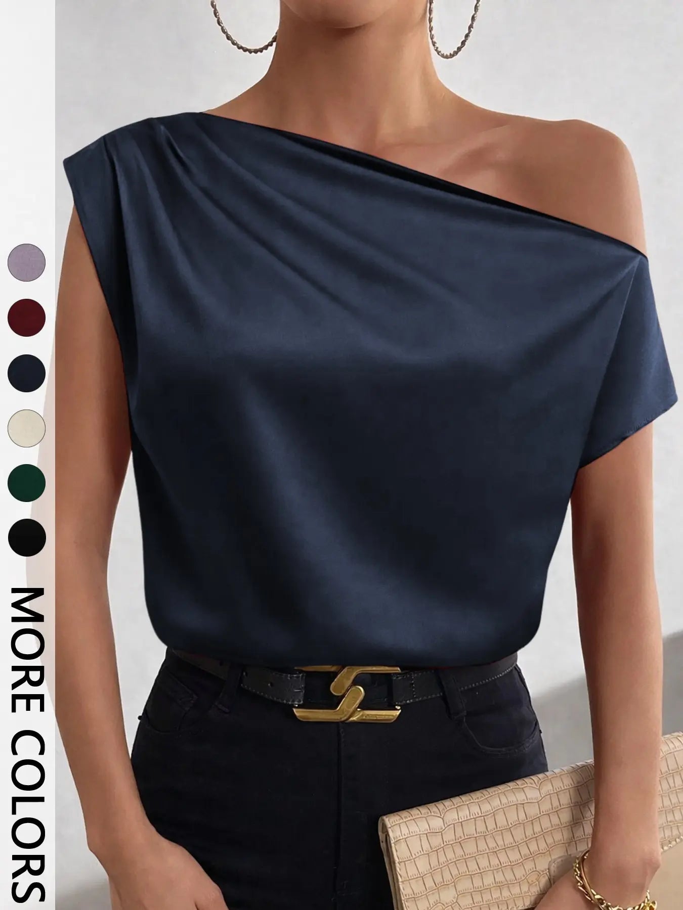 Elevate Your Wardrobe with Our Chic Women's Asymmetrical One Shoulder Blouse - Perfect for All Seasons!