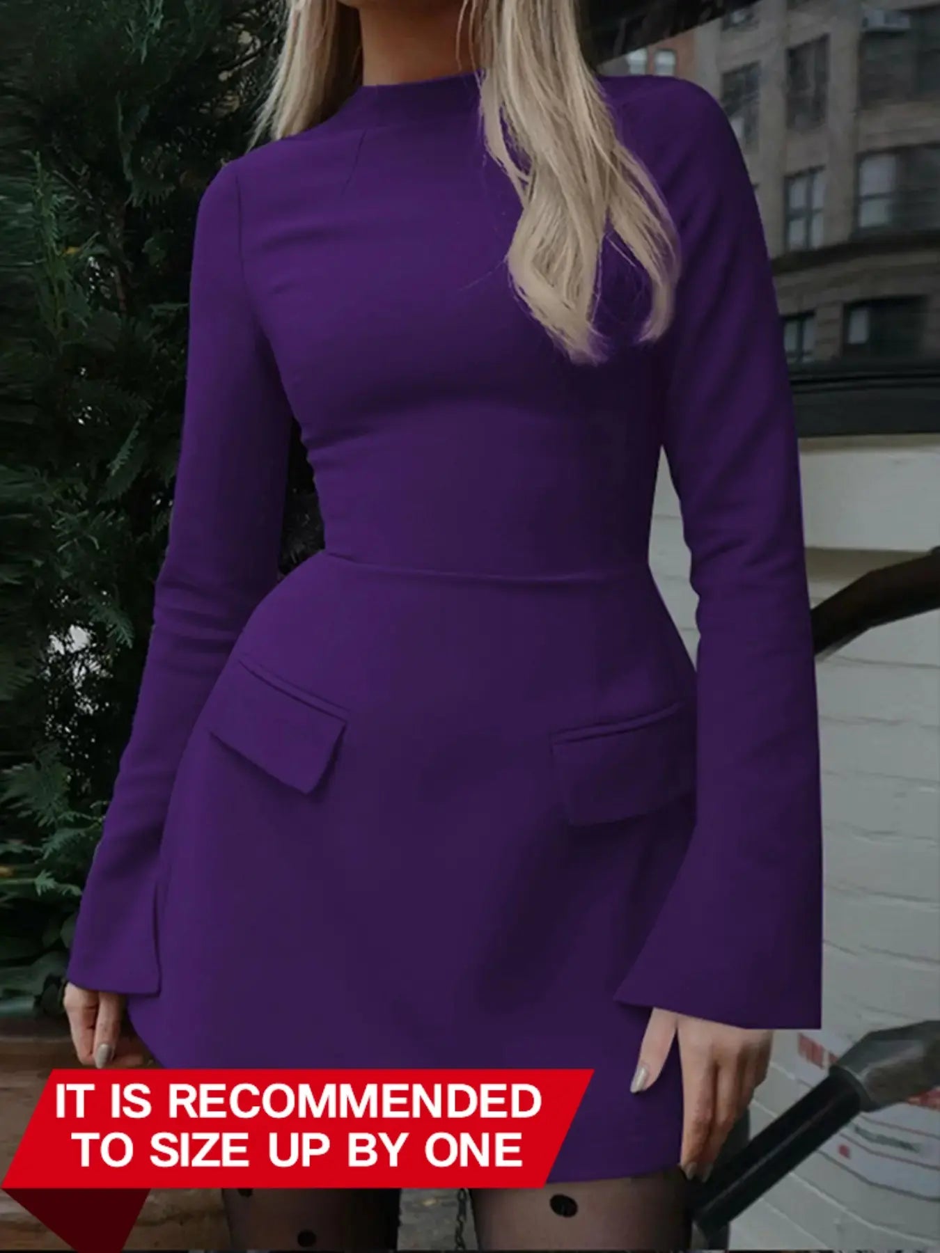 Elevate Your Style with Our Women's Elegant Crew Neck Long Sleeve Bodycon Dress - Perfect for Spring and Fall!