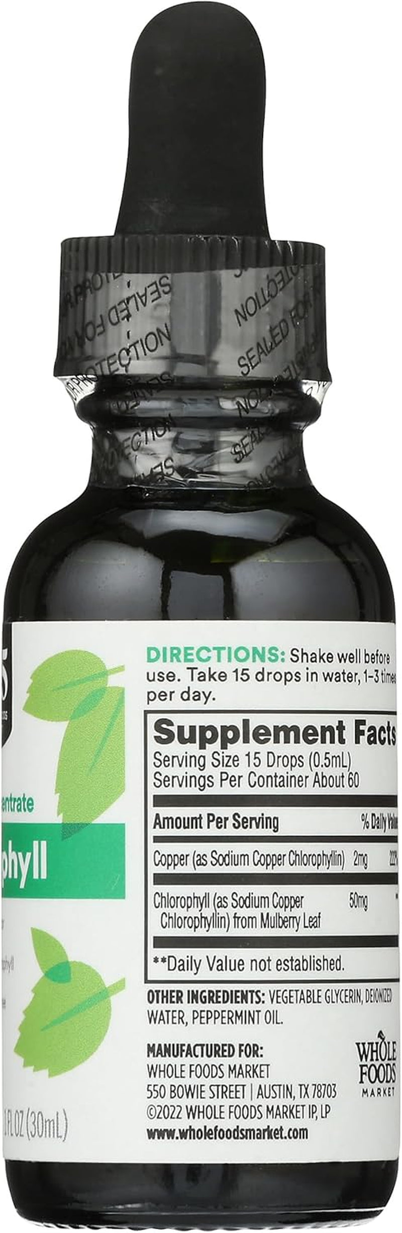 , Liquid Concentrate Chlorophyll, Peppermint Flavor, 1 Fl Oz
