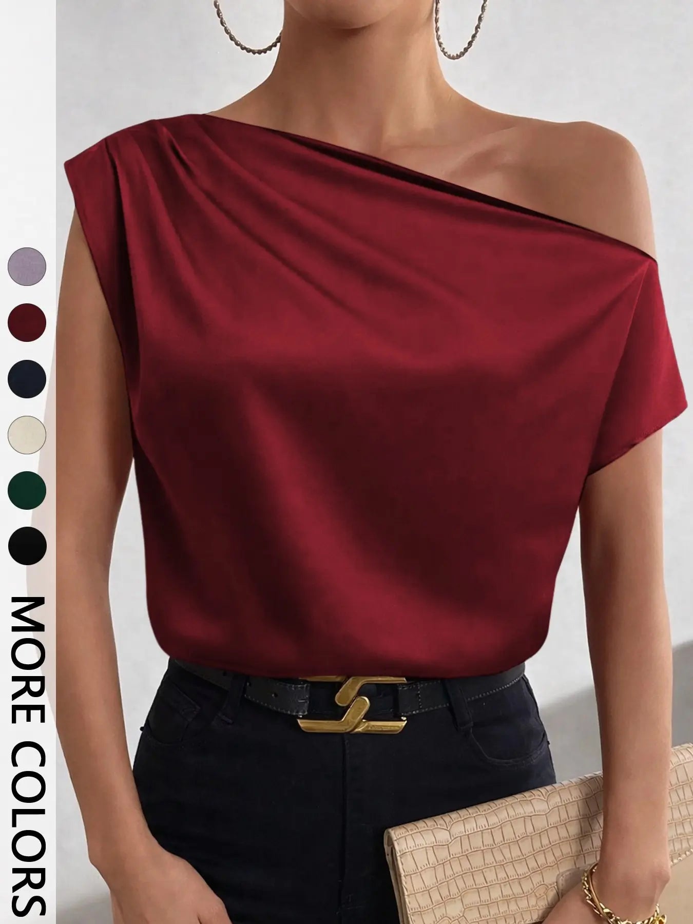 Elevate Your Wardrobe with Our Chic Women's Asymmetrical One Shoulder Blouse - Perfect for All Seasons!