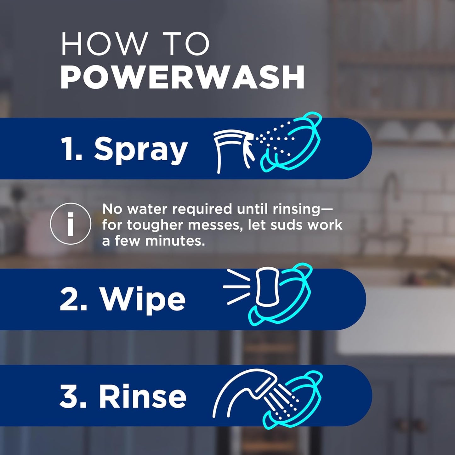 Powerwash Spray, Dish Soap, Dishwashing Liquid, Fresh, 1 Starter Kit + 3 Refills, 4X16 Fl Oz